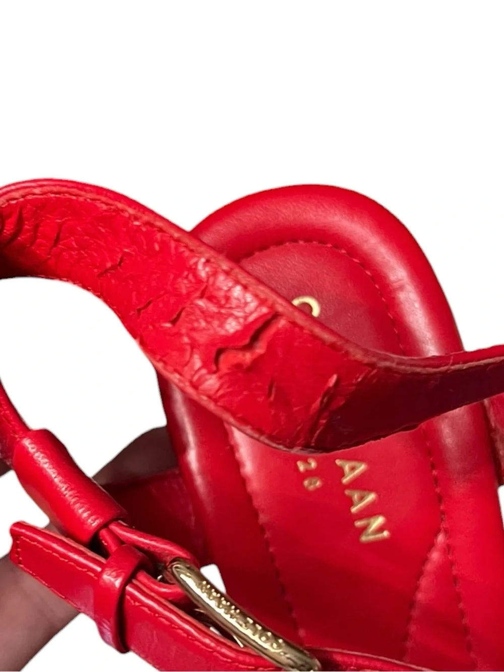 🌻Cole Haan Ayla Wedge Sandals Red Cork Platform Size 6.5 {FLAW - PLEASE READ}